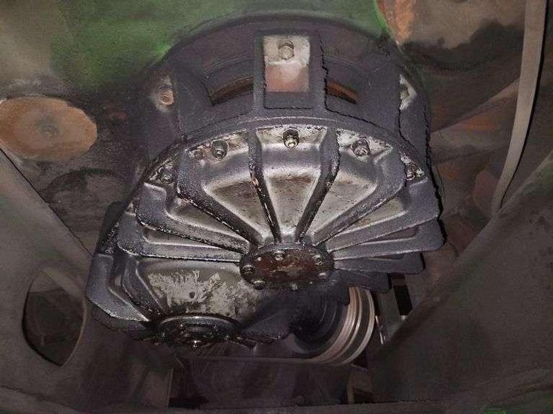 B and P model 85b muller with dust hood, motor and gearbox, batch hppper and cooling blower