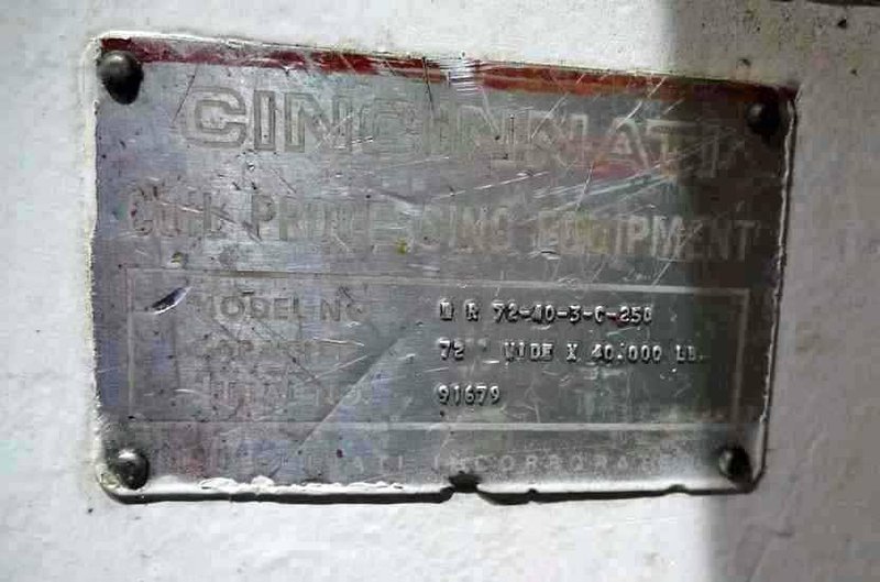 40,000LBS x 72" Cincinnati Recoiler STOCK #2981