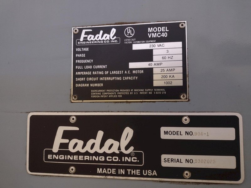 FADAL MODEL #VMC3016 VERTICAL CNC MACHINING CENTER: STOCK #23059