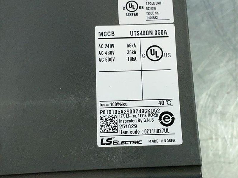 LS ELECTRIC UTS400N MOLDED CASE CIRCUIT BREAKER  -  02110027UL