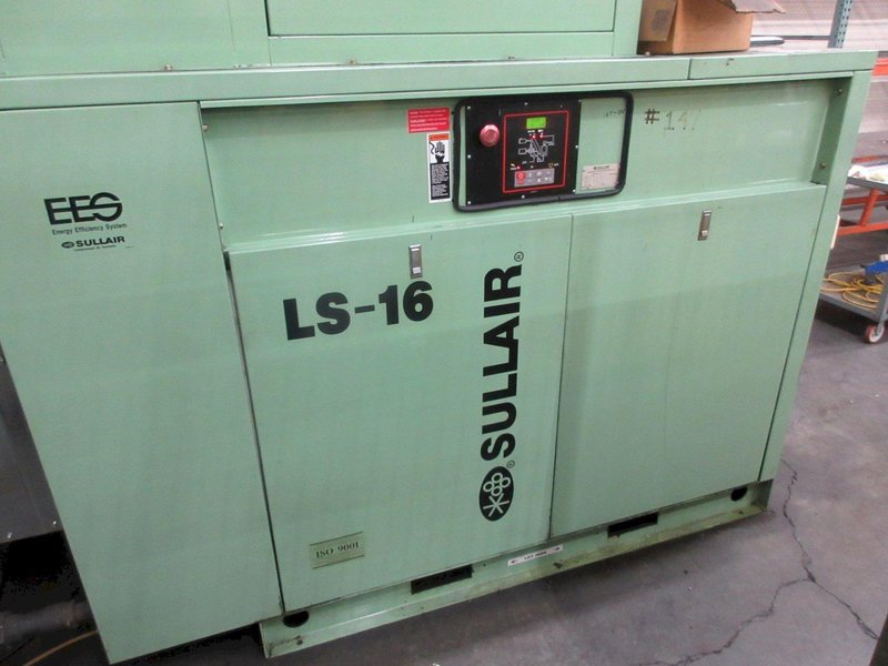 Sullair LS-16-75/A 75 HP Rotary Screw Air Compressor with Receiver Tank- Auction Item