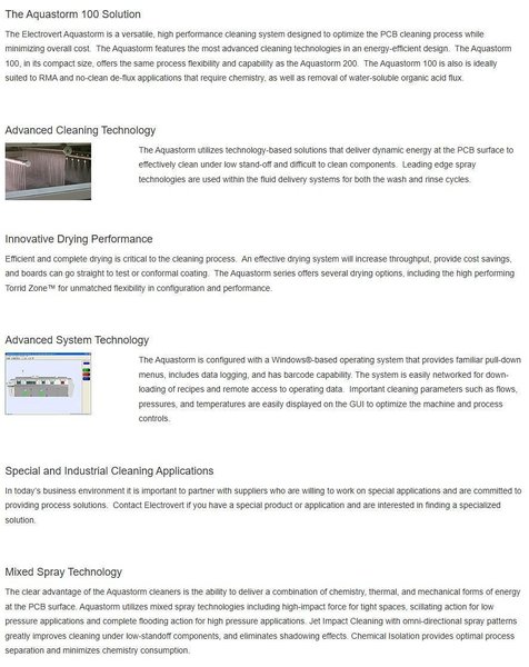 20” ELECTROVERT MODEL AQUASTORM 100 IN-LINE CLEANER WASHER: STOCK #23496