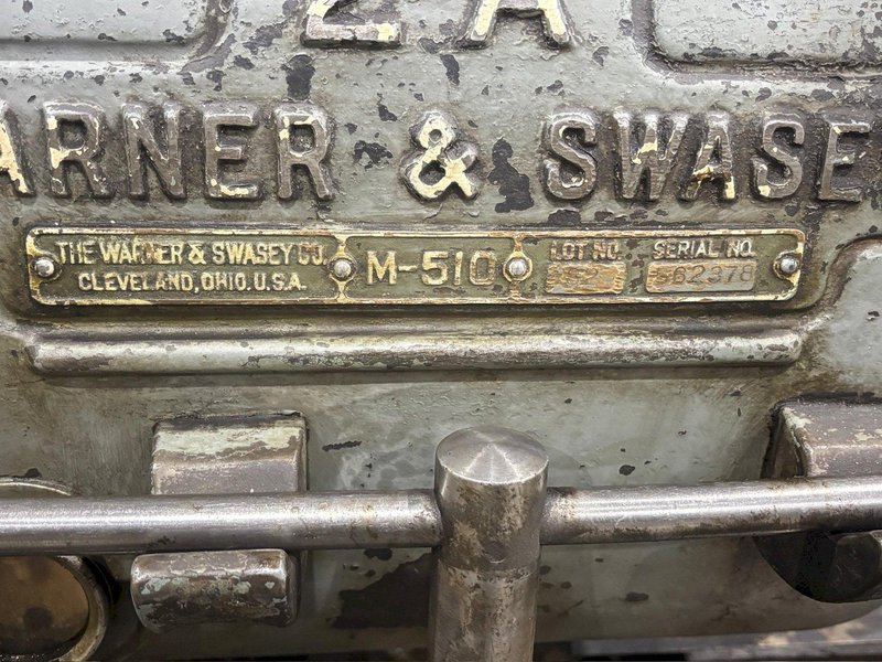 #2A WARNER &amp; SWASEY MODEL #M-510 TURRET LATHE WITH BAR FEED: YOBRO #24459