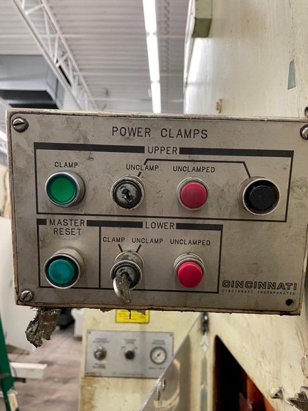 Cincinnati Model 75 OBS 75 Ton Hydraulic Gap Frame Press, 8&quot; Stroke, Die Cushion, Cincinnati Tonnage and Position Controls