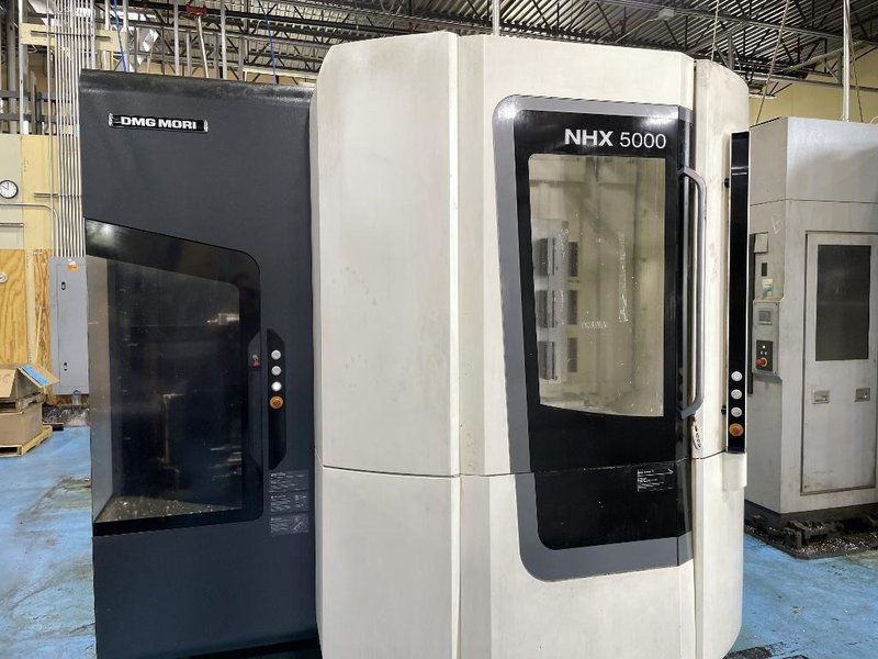 DMG Mori NHX5000 CNC Horizontal Machining Center with Pallet Changer, High Pressure Thru-Spindle Coolant, 60 Station Tool Changer,  15,000 RPM Spindle