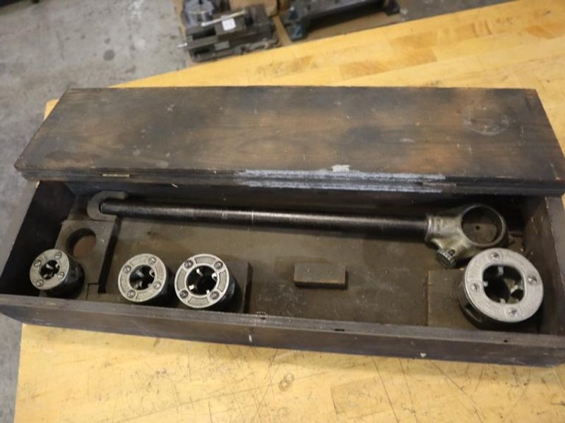 Rigid Hand Pipe Threader with Dies and Wood Case- Auction Item