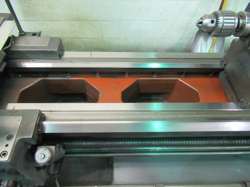 Hwacheon HL580 28/39&quot; x 79&quot; Gap Bed Engine Lathe,  2-Axis DRO, Geared Head, 19-1/2&quot; Chuck, 3&quot; Hole, (2) Steady Rests, QC Tool Post, Tailstock- Auction Item