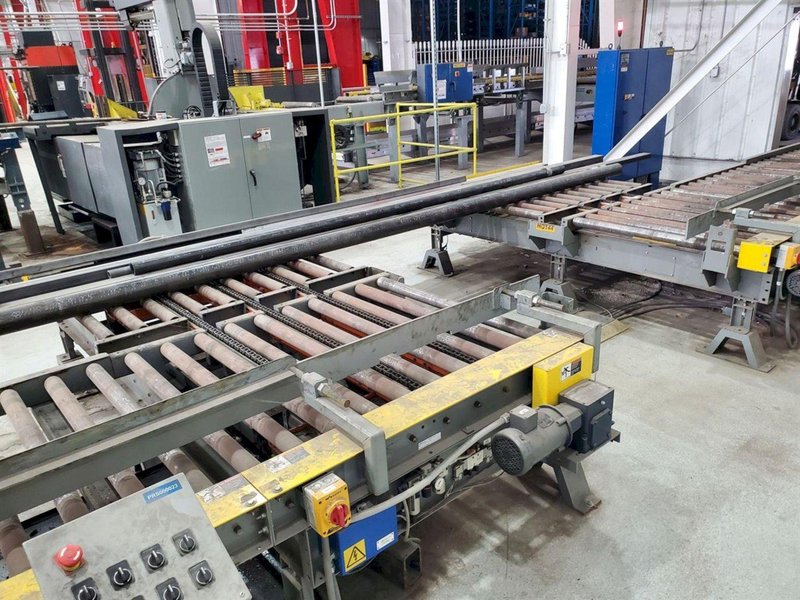 LEWCO POWERED ROLLER ENTRY &amp; EXIT CONVEYOR SYSTEM. STOCK #0522323.
