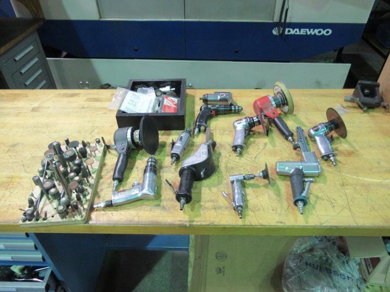Air Tools, Large Assortment including, Die Grinders, Orbital Sanders, Drills, Finger Grinder and MORE- Auction Item