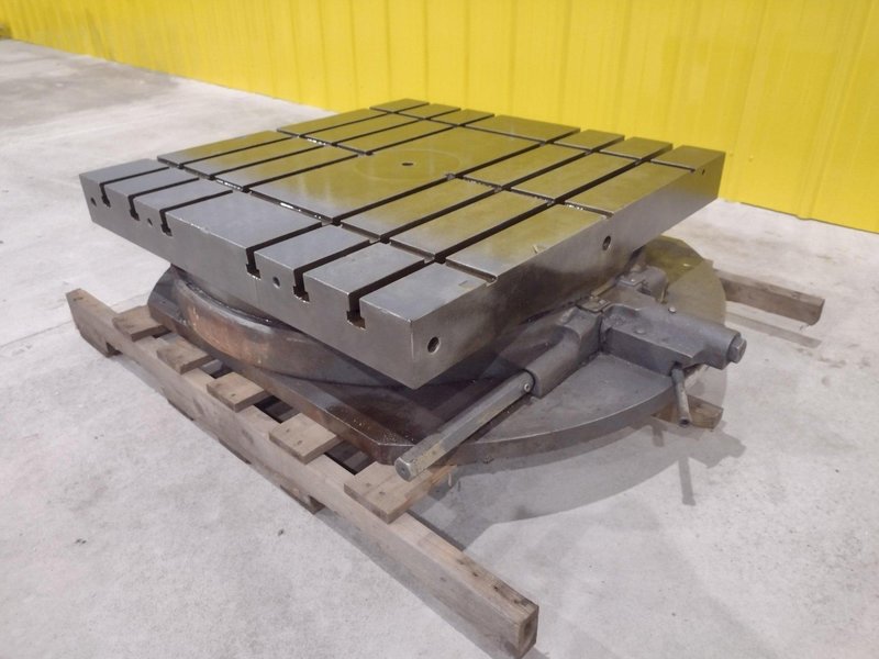 36&quot; X 36&quot; LUCAS T SLOTTED PNEUMATIC AIR LIFT ROTARY TABLE: STOCK 18366