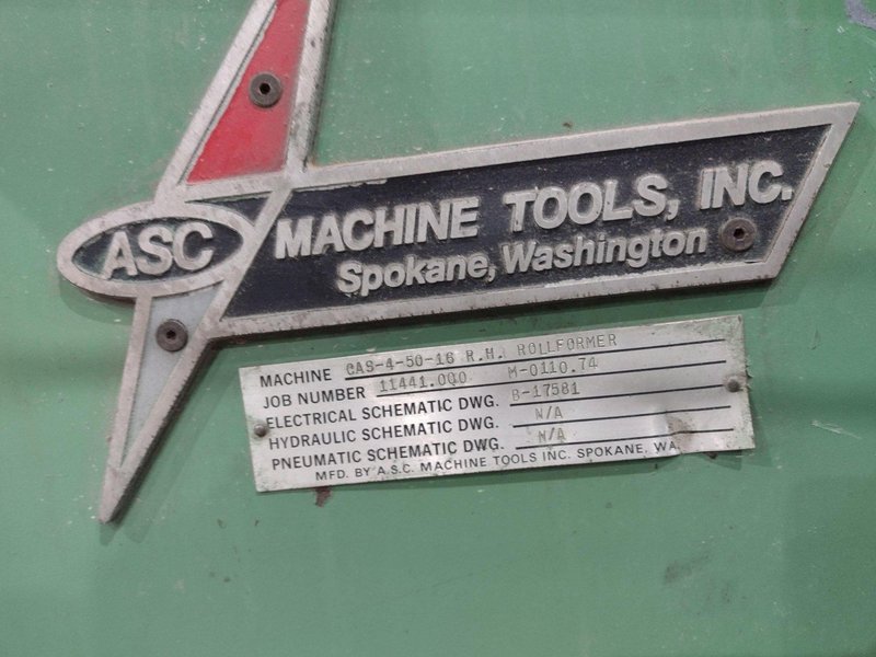 16 STAND X 36&quot; WIDE R-PANEL ASC ROLLFORMER LINE WITH REEL &amp; CUT OFF, BECK CONTROLS: STOCK 21176