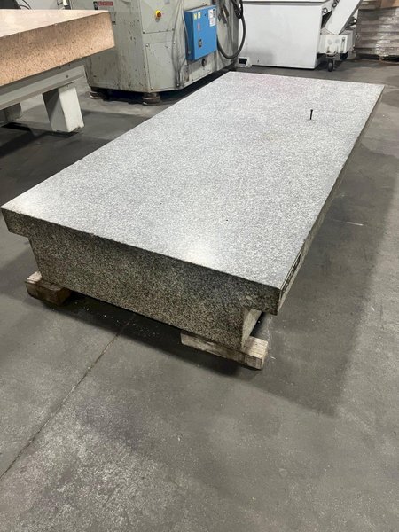 USED 8&#039; X 4&#039; X 14&quot; GRANITE SURFACE PLATE WITH DRILLED AND TAPPED HOLES, Stock# 11149