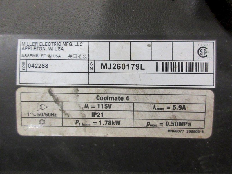 Miller Coolmate 4 Water Cooling System for Welding Torches- Auction Item