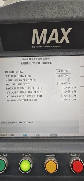 Hurco VM-10 VMC, 2011 – Probes, Under Power, Low Hours