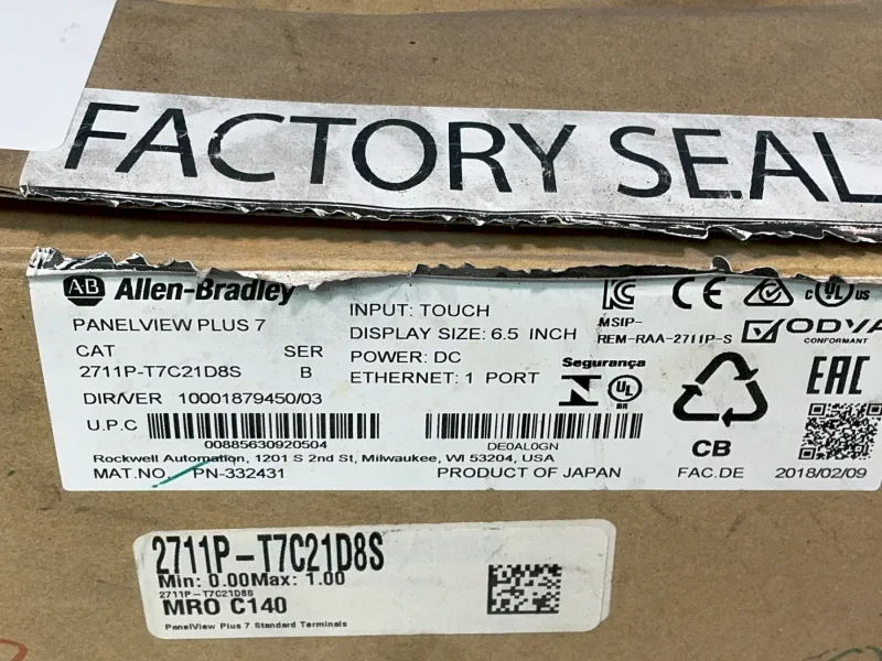 ALLEN-BRADLEY PANELVIEW PLUS 7 OPERATOR PANEL  -  2711P-T7C21D8S