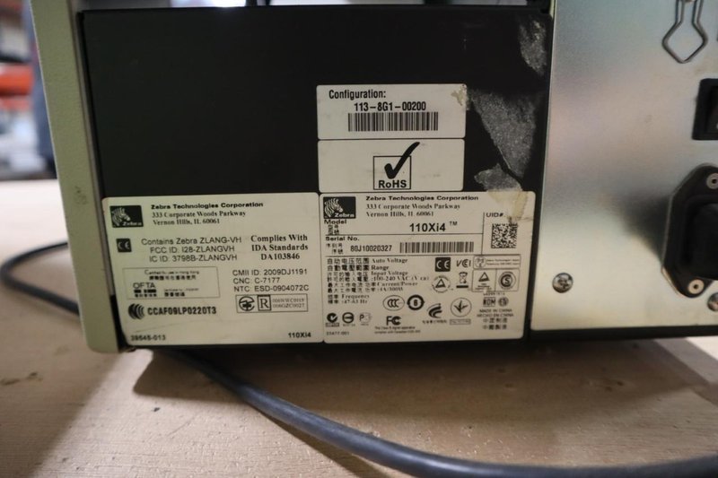 Zebra 110Xi4 Label Printer, 203 dpi, 4" Wide Label Cap- Auction Item