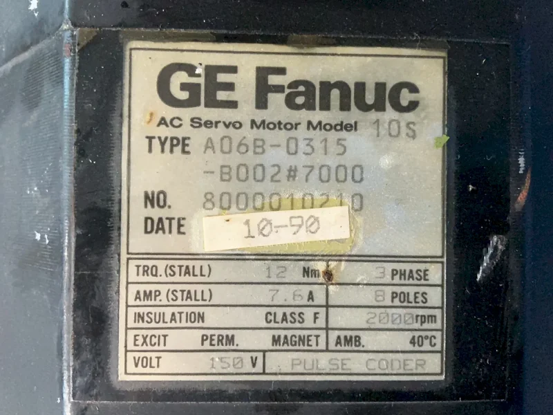 GE FANUC AC SERVO MOTOR   -  A068-0315 -B002#7000