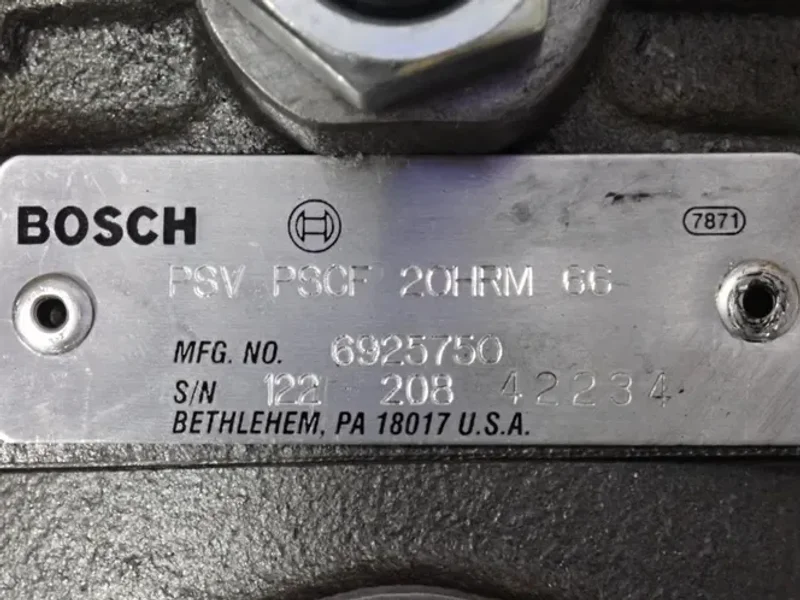 BOSCH 2000 PSI HYDRAULIC PUMP  -  6925750 / PSV-PSCF-20HRM-66