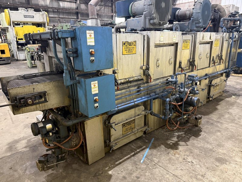 24" WIDE x 8" HIGH CAE RANSOHOFF 4-STAGE STAINLESS STEEL BELT CONVEYOR PARTS WASHER, WITH RUST INHIBITOR APPLICATION: YOBRO #25378