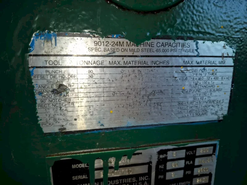 90 TON SCOTCHMAN 9012-24M HYDRAULIC IRONWORKER