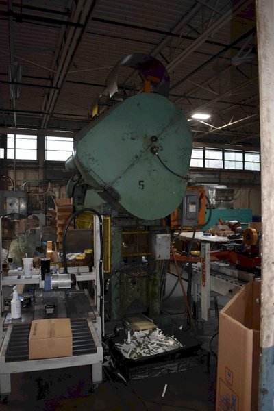 80 Ton Rousselle Model 8S100 Straight Side Press, 6&quot; STR, 17.25&quot; SH, 4&quot; ADJ, 100&quot; x 30&quot; BA, 50 SPM