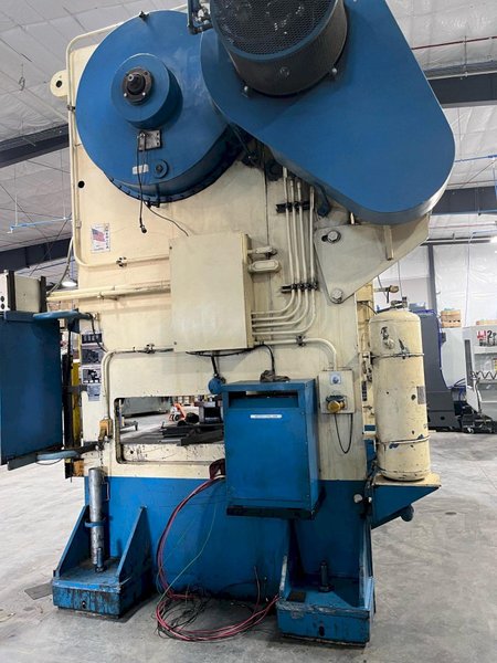 200 Ton Verson Press Model 200-B2-96, 12" STR, 25" SH, 8" ADJ, 103" LR x 54" FB BA, 20-40 SPM, CUSHIONS