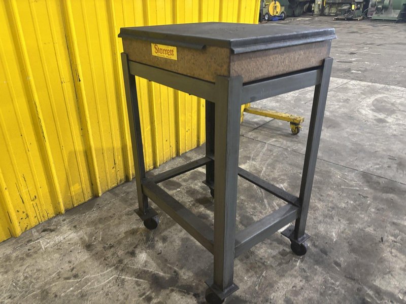 24&quot; X 18&quot; X 4.5&quot; STARRETT GRADE A GRANITE INSPECTION TABLE LAYOUT PLATE ON STAND: YOBRO #23852