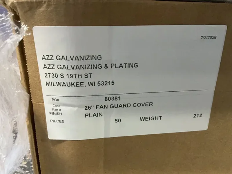 AZZ GALVANIZING FAN SCREENS