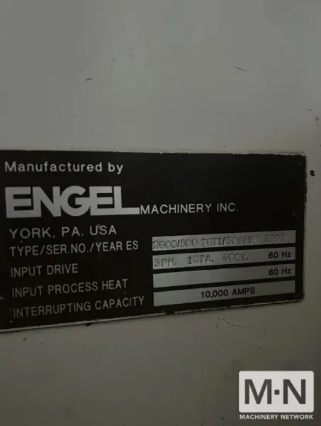500 TON 64 OZ ENGEL MODEL ES2000/500 INJECTION MOLDING MACHINE MFG 1996