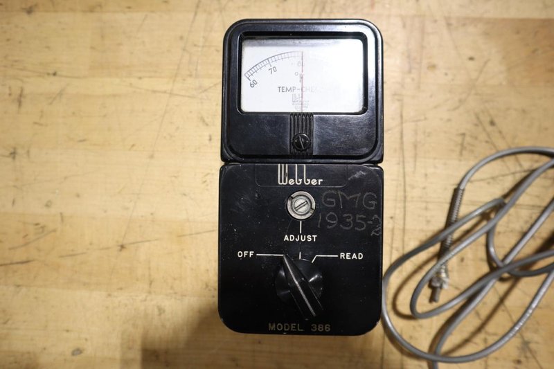 Webber Model 386 Electronic Temperature Gauge, 60-100 Deg F, with Case- Auction Item