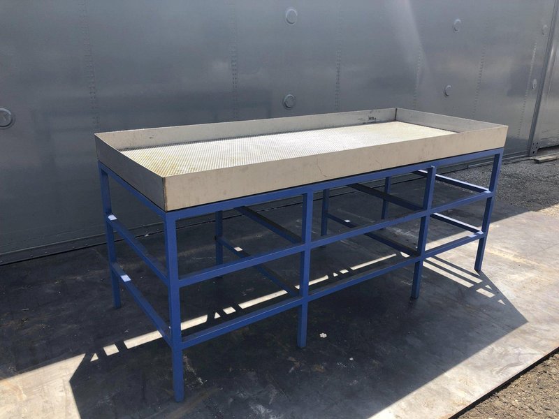 40&quot; X 100&quot; X 25 GALLON WASH TABLE WITH SMARTWASHER MODEL 25-2 HEATED POWER PUMP: STOCK 16462