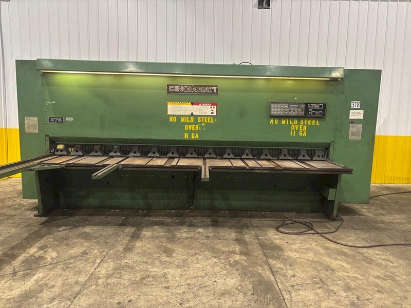14&#039; X 3/8&quot; CINCINNATI 375 HS POWER SQUARING SHEAR WITH BACK GAUGE; FLOOR STANDING: YOBRO #24238