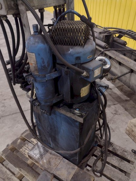 72" WIDE BEAM ENERPAC HYDRAULIC CLAMPING FIT-UP TACKING PRESS, FOR WELDING I-BEAMS: STOCK #20541