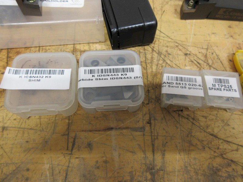 Inserted Turning Tool Holders, (2) Kennametal MCLNR1616H12 5/8" Facing, (6) KM KM20MCLNR11225 Replaceable Heads and Assorted Carbide Inserts **NEW**- Auction Item