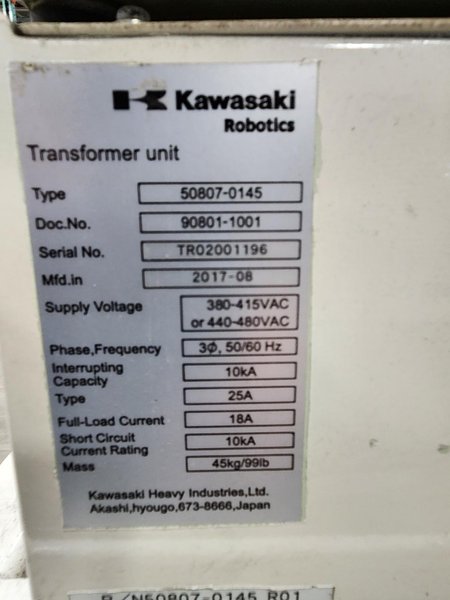 KAWASAKI 3BA006L-AC01 ROBOT 30E01G-AC01 CONTROLLER 12″ RISER USED