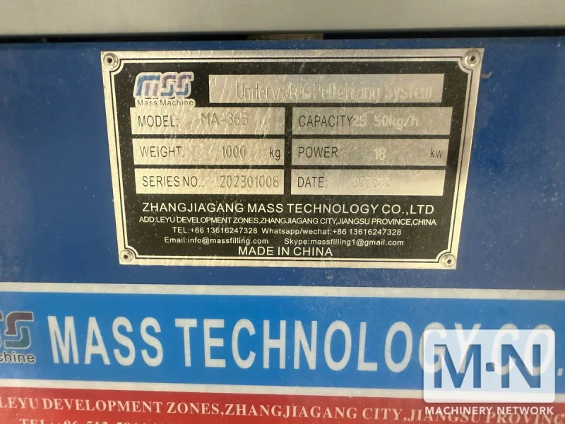 35 MM ZHANG JI GANG TWIN SCREW PELLETIZING EXTRUSION LINE  MFG 2022