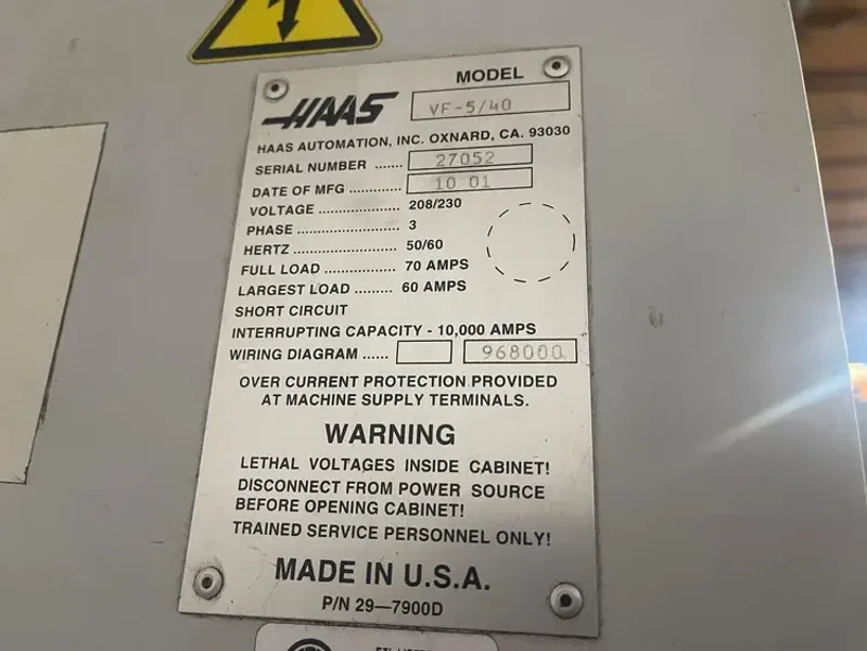2010 HAAS VF-5/40 | Machining Centers, Vertical