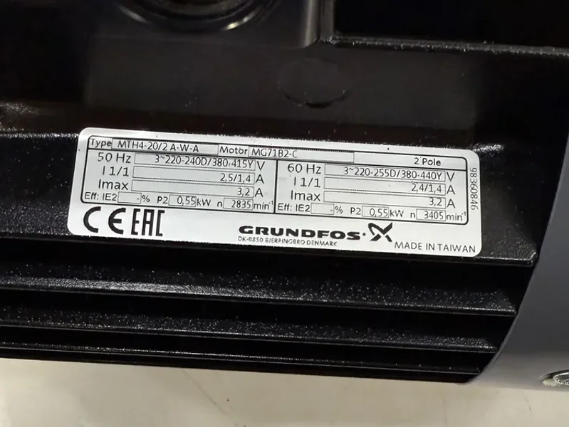 GRUNDFOS MTH4-20/2A-W-A  IMMERSIBLE PUMP W/ MG71B2-C MOTOR NEW