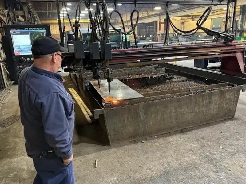 USED MG MESSER 10' X 20' CNC OXY FUEL CUTTING SYSTEM, Year: 1992