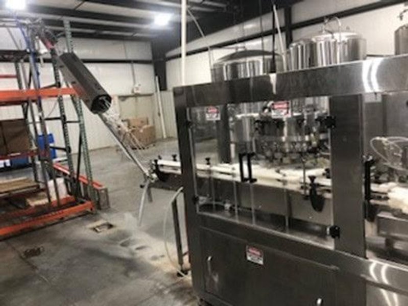 Complete Beverage Canning line with Ska Fab Depalletizer, Palmer Canner 12-1, 2015 – Equipped with Axon Sleever and Shrink Tunnel, Eastey Sleeve Wrapper and Shrink Tunnel, Dakota Water RO System, 3,000 Gallon Poly Tank, Pro-Refrigeration Glycol Chilling Unit, 30 BBL Tank, 40 BBL Tank, 60 BBL Tank