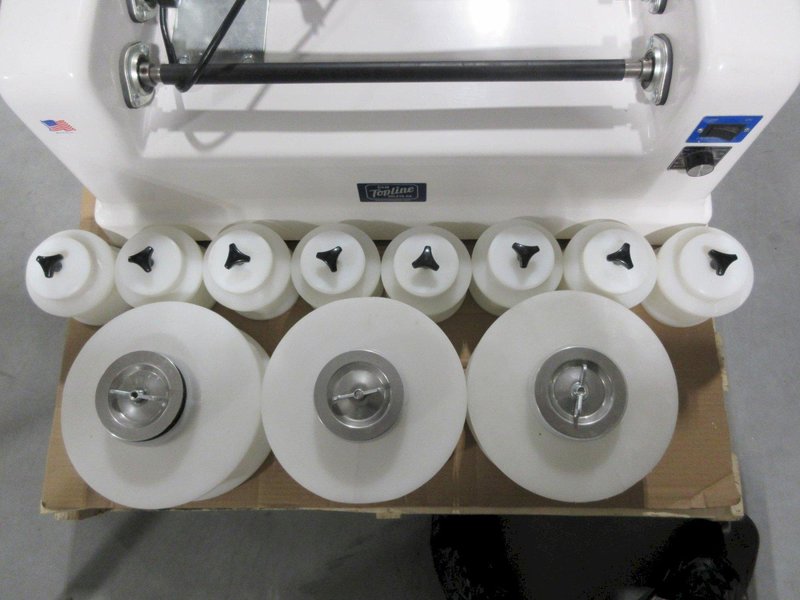 C&amp;M Topline IOL 3 Bar, Variable Speed Rotary Tumbler, With Various Plastic Tumbler Drums- Auction Item