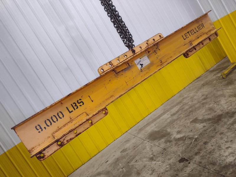 9,000 LBS X 8' LETELLIER CRANE SPREADER BAR LIFTING BEAM: STOCK #22641