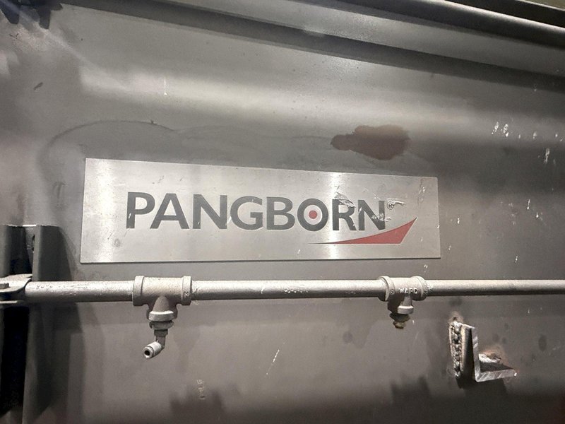 36" x 48" x 8 WHEEL PANGBORN ROTOBLAST PASS THROUGH HANGING CONVEYOR SHOT BLAST MACHINE: YOBRO #24717