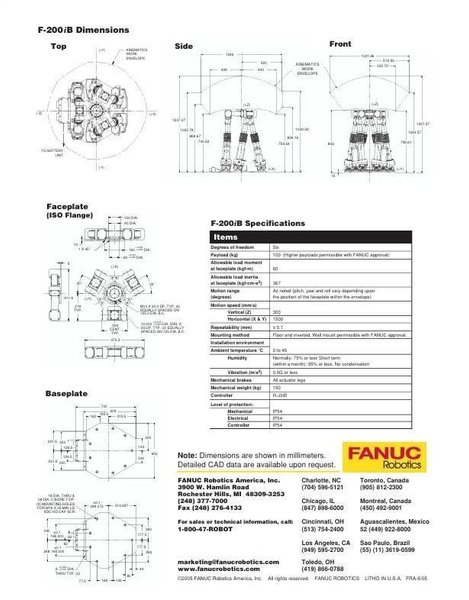 Fanuc F200IB Robot, 2005