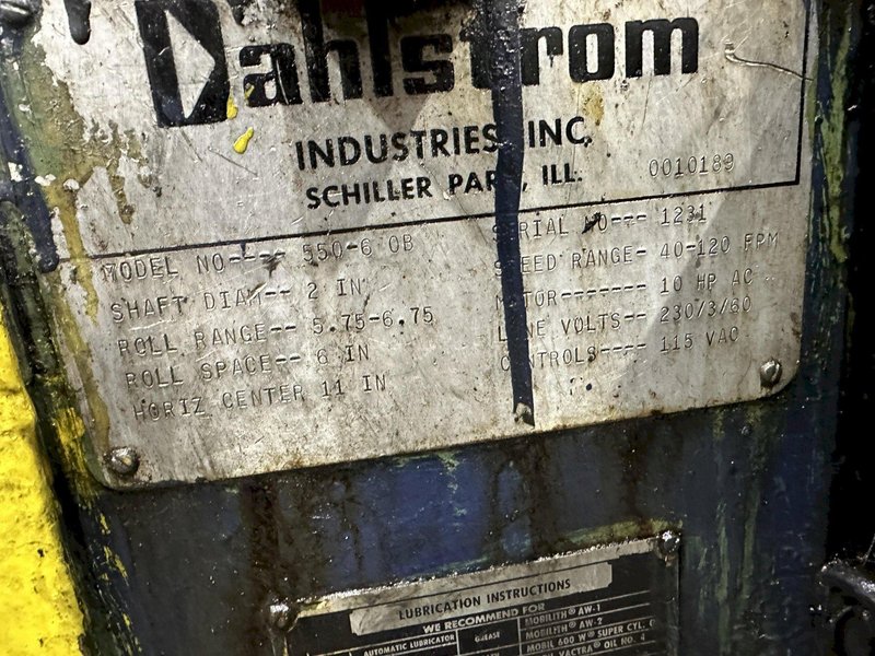 6 STAND X 2&quot; DAHLSTROM  MODEL #550-6 OB ROLL FORMER: STOCK #77572