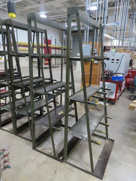 Pollard 3-Shelf Metal Stock Racks 3' Wide x 2' Deep x 7 High , (6) Total- Auction Item