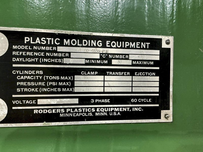 200 TON RODGERS MODEL MD200-4835 CUSHION BED 4 POST HYDRAULIC PRESS, 24" STROKE: YOBRO #25696