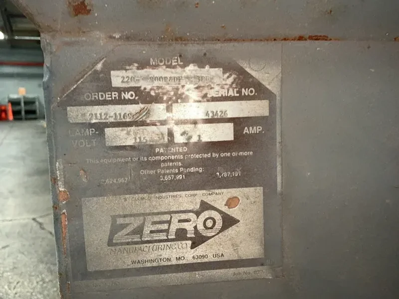 Zero Manufacturing 40” X 52” X 47” Blast Cabinet &amp; Dust Collector - 220-900r-&amp;df 3pd