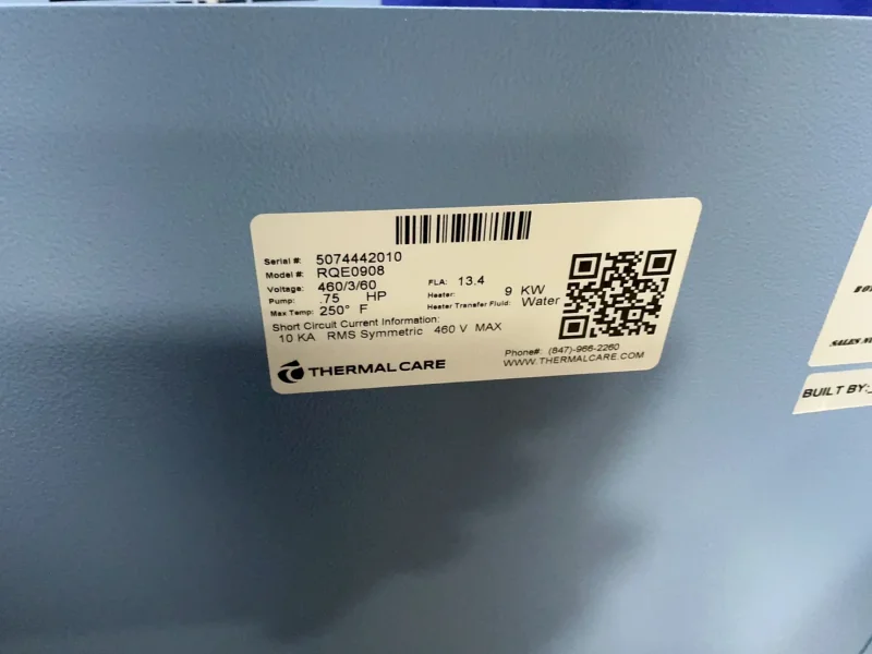 THERMAL CARE .75 HP TEMPERATURE CONTROL UNIT   -  RQE0908