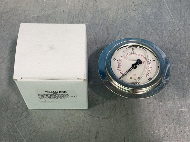 NOSHOK 0-160PSI PRESSURE GAUGES  -  25-911-160-PSI/BAR-SSFF-SL